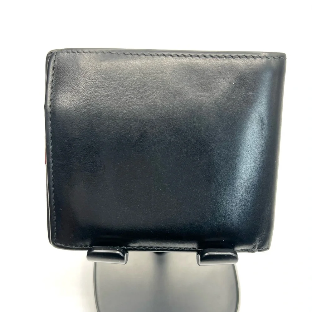 Gucci Black Leather Card Holder with Red Snap